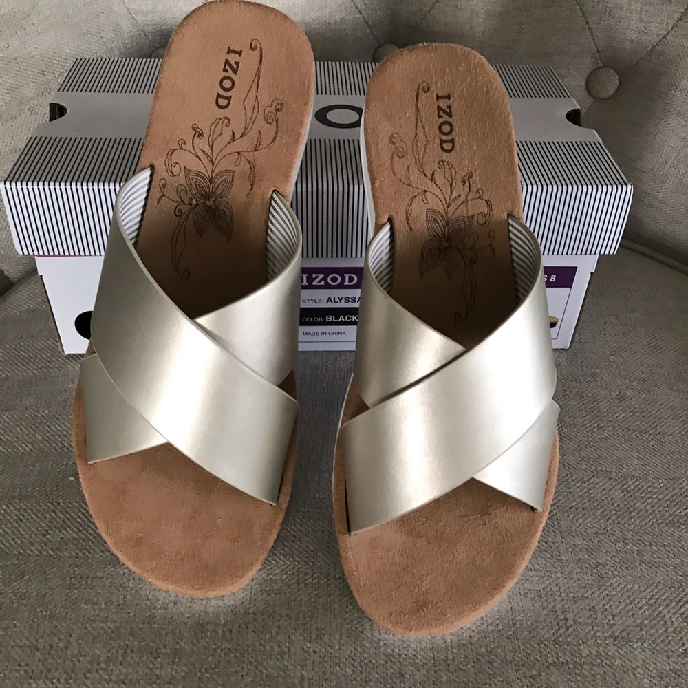Gold slip on Sandle